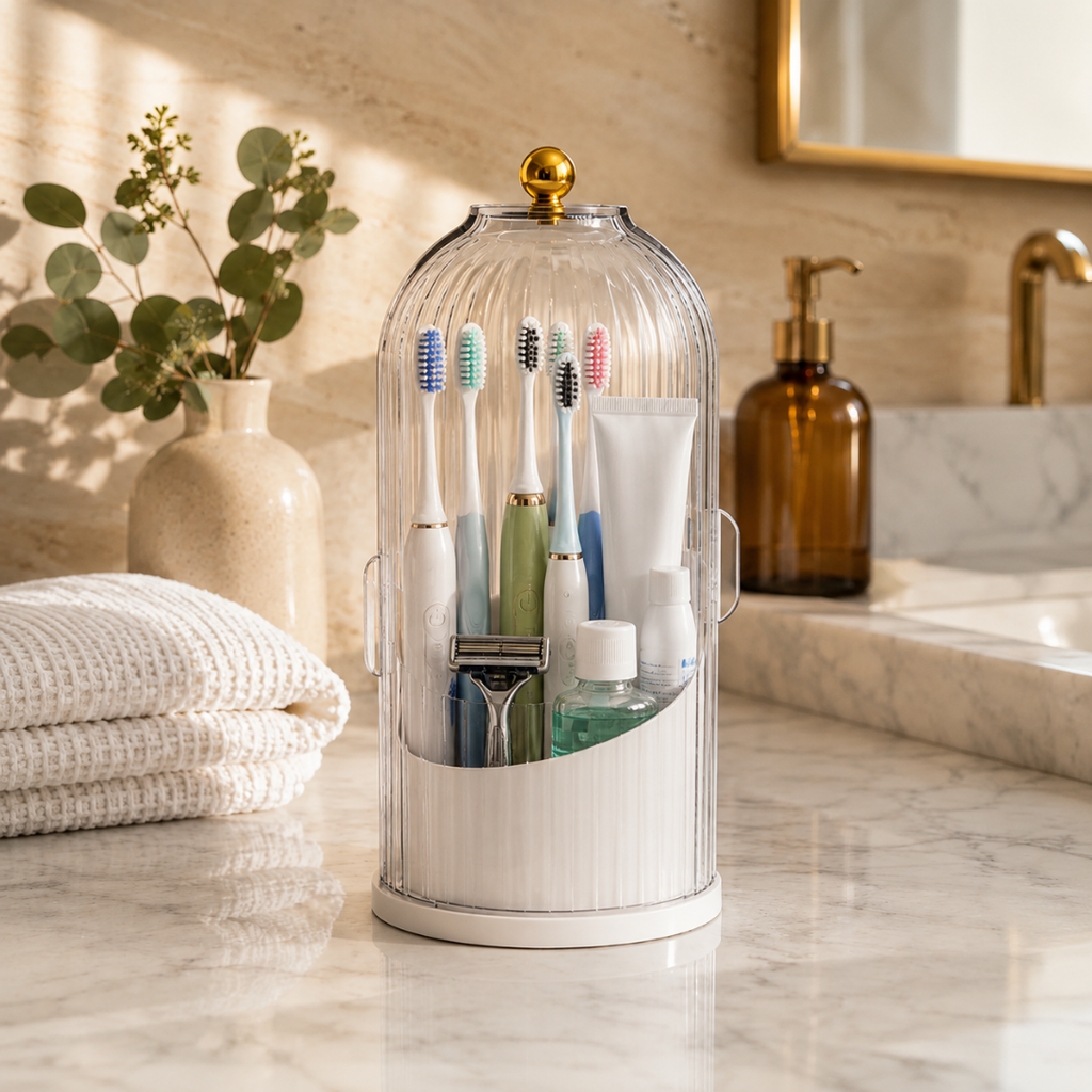 Multi-purpose 360° rotating brush holder stand