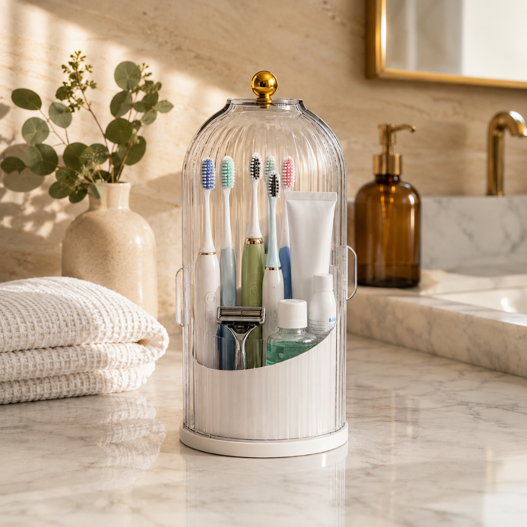 Multi-purpose 360° rotating brush holder stand