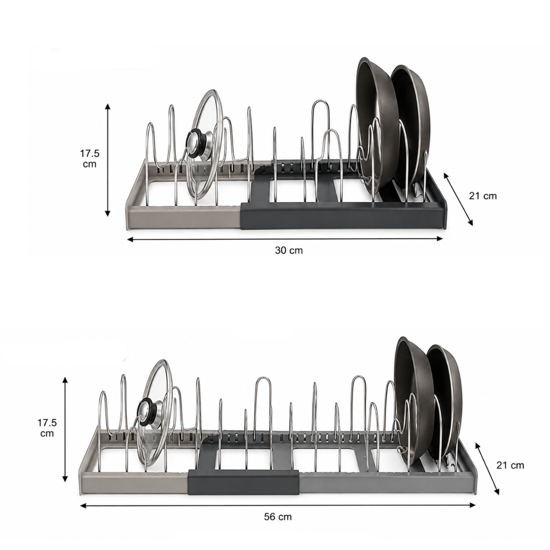 Misfit Home Expandable Kitchen Cookware Organizer Rack