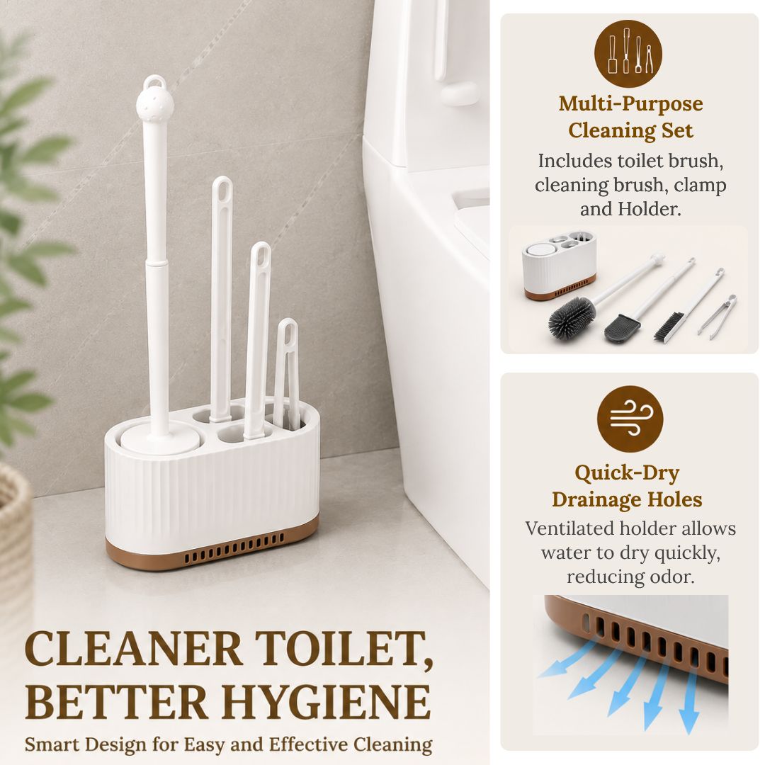 Silicone Toilet Brush and Holder Set