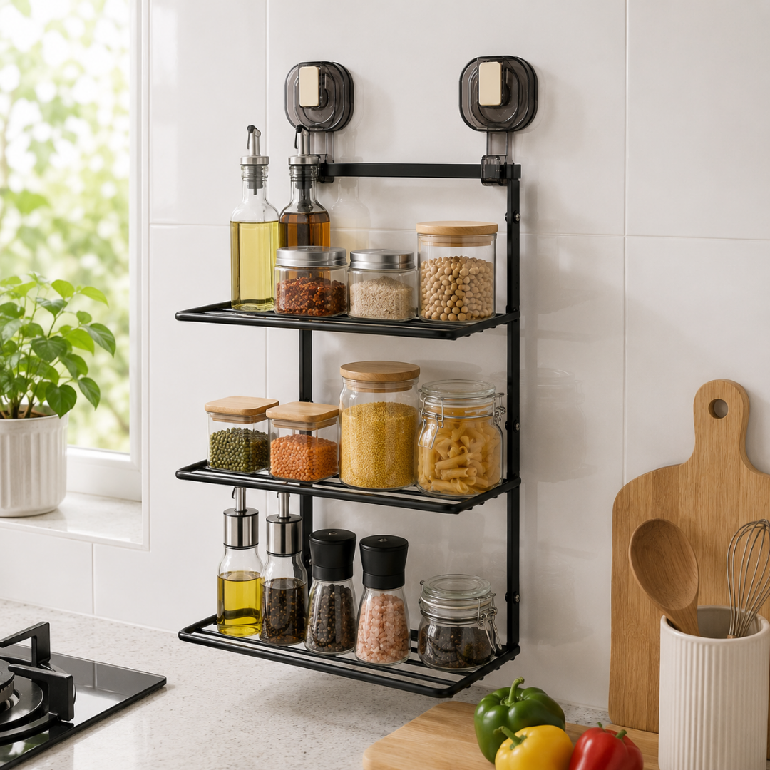 Wall-Mounted Multifunctional Kitchen Organiser Rack