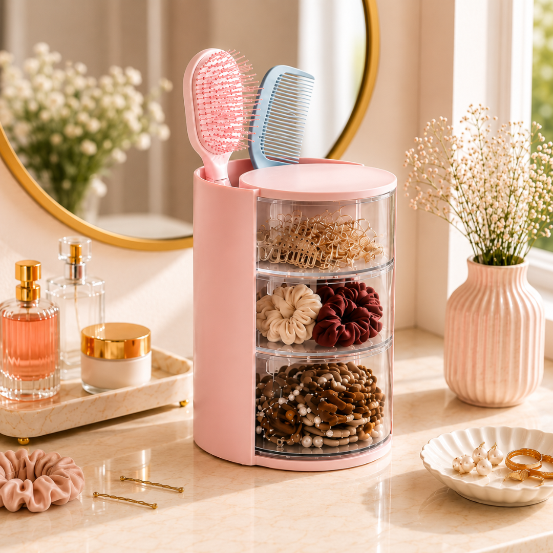 Hair Accessories Organizer with Brush Holder