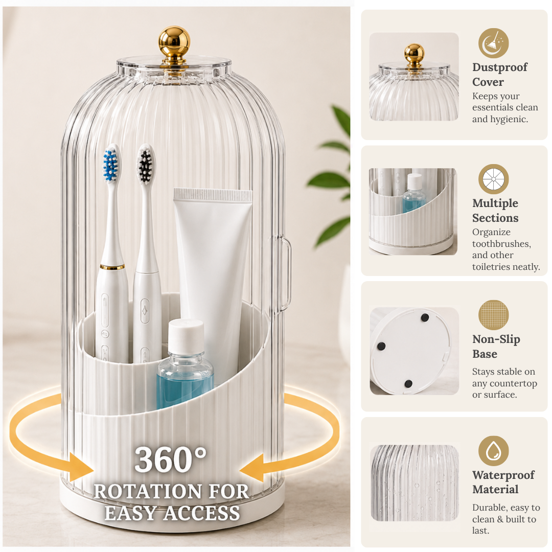 Multi-purpose 360° rotating brush holder stand