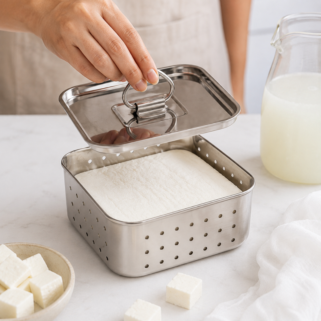 Stainless Steel Paneer Maker Mould with Press Lid | 450ml