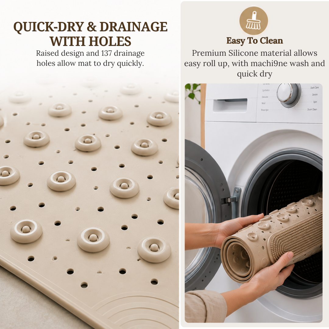 Anti Skid Mat for Bathroom Floor - Beige