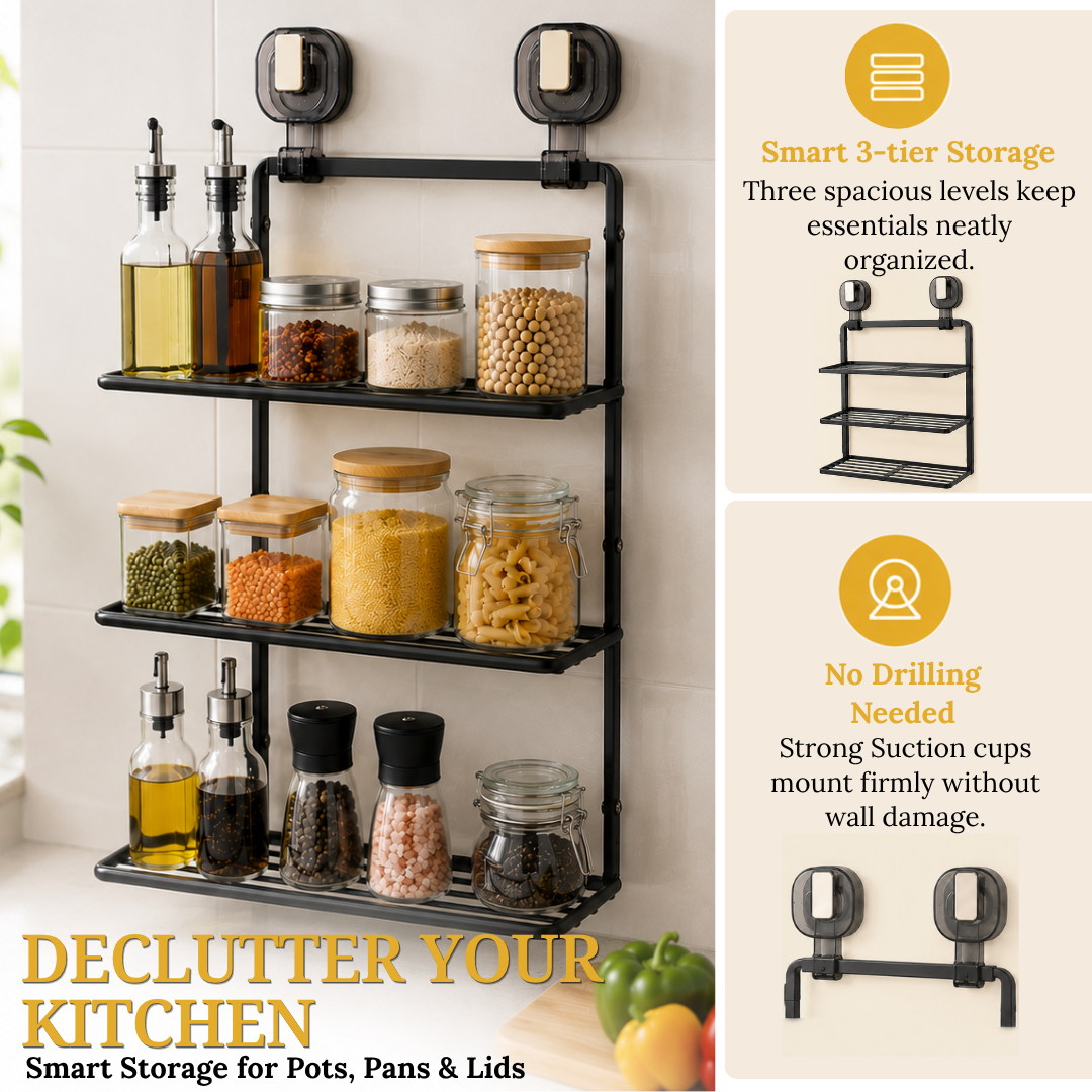 Wall-Mounted Multifunctional Kitchen Organiser Rack