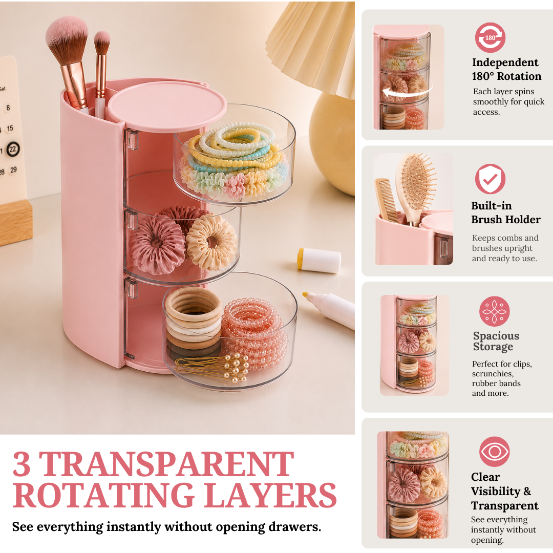 Hair Accessories Organizer with Brush Holder