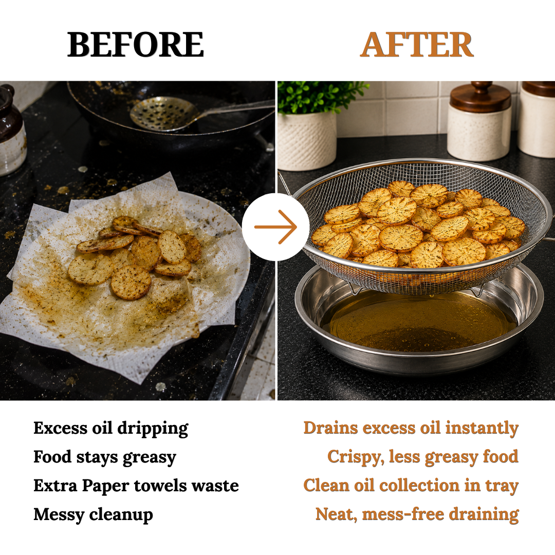 Stainless Steel Fry & Drain Rack for Snacks