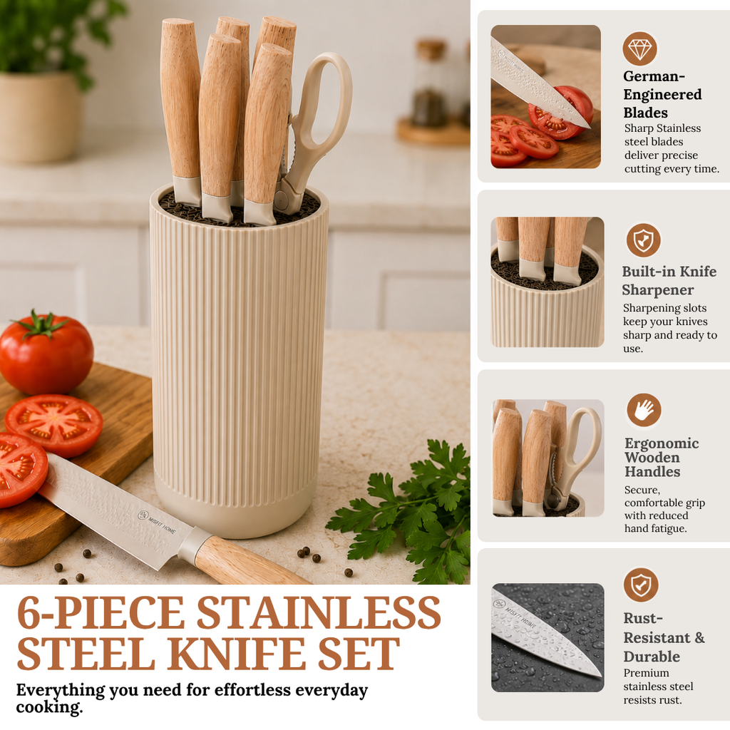 Premium 6-Piece Stainless Steel Kitchen Knife Set