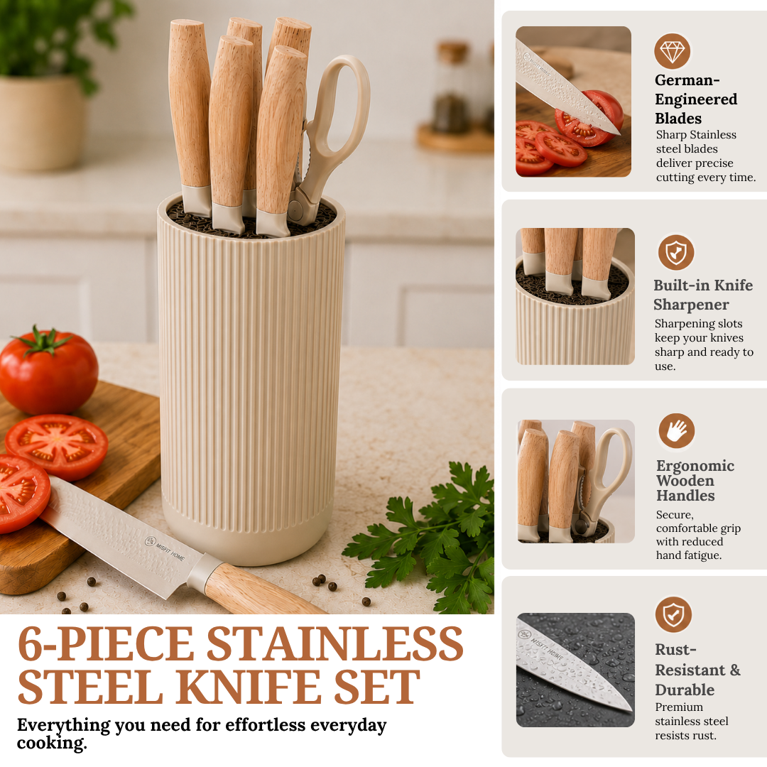 Premium 6-Piece Stainless Steel Kitchen Knife Set