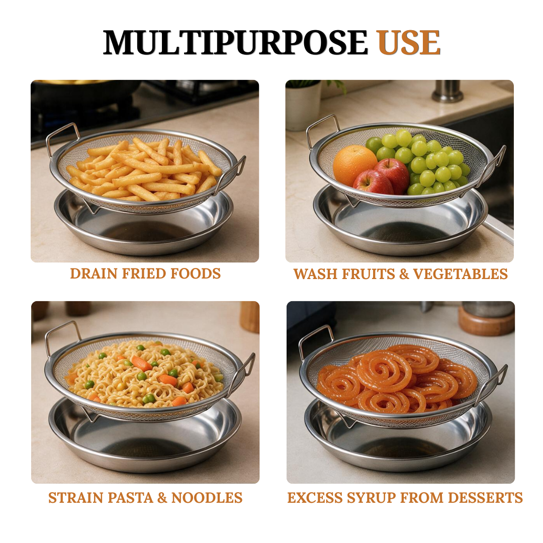 Stainless Steel Fry & Drain Rack for Snacks