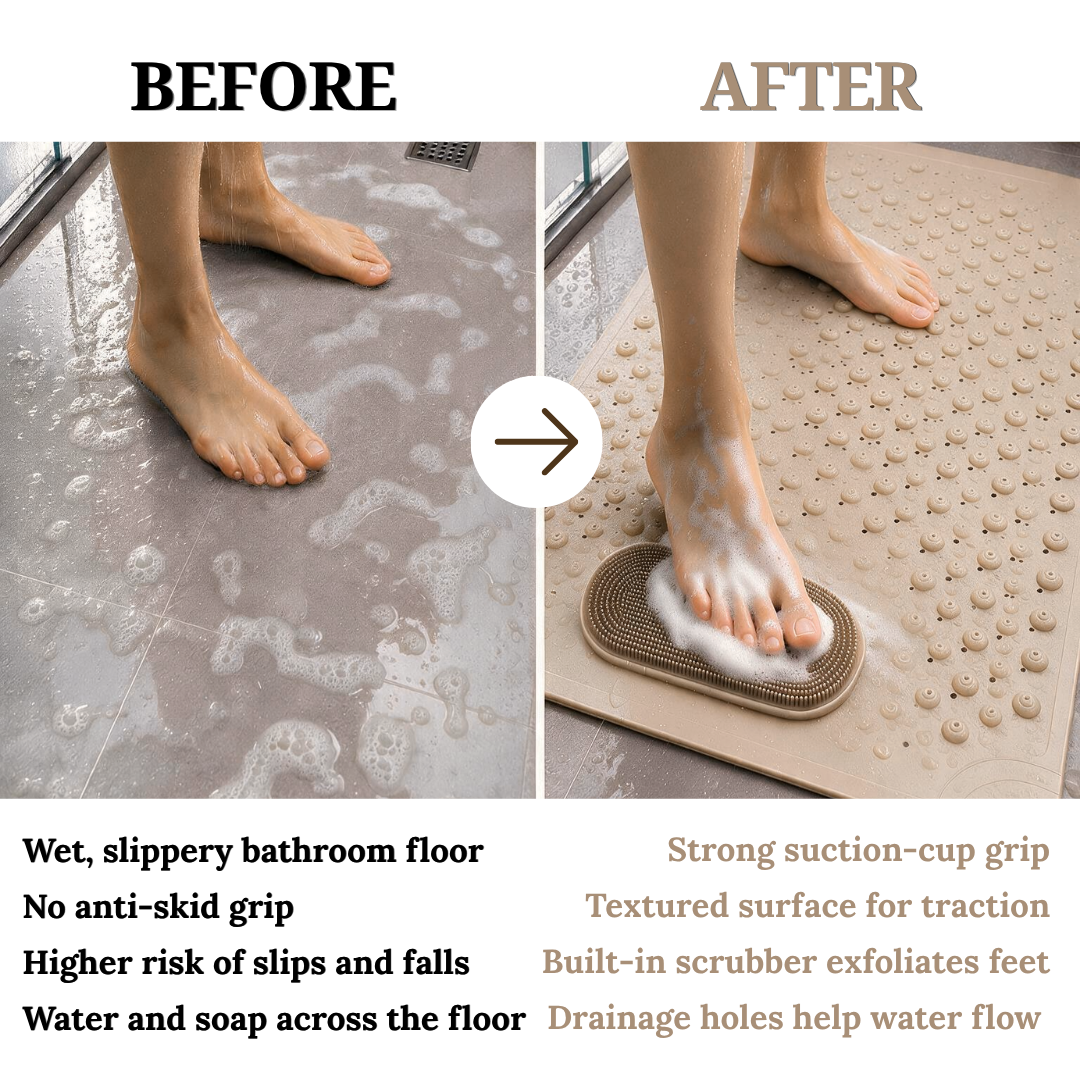 Anti Skid Mat for Bathroom Floor - Beige