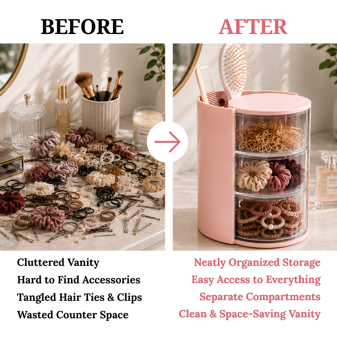 Hair Accessories Organizer with Brush Holder