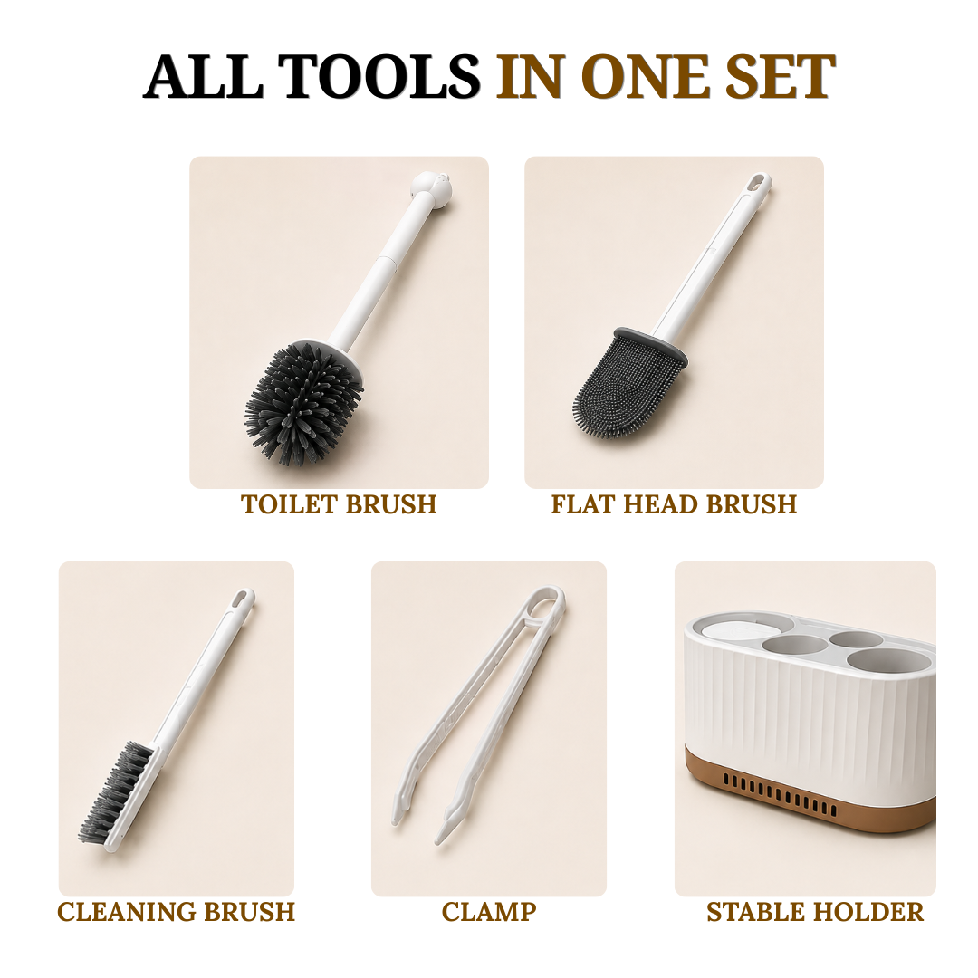 Silicone Toilet Brush and Holder Set