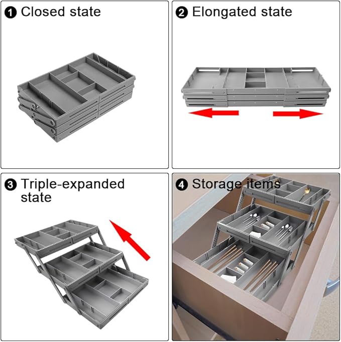 3 Tier Expandable Drawer Organizer