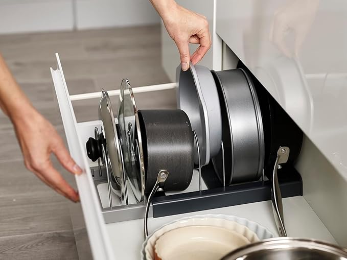 Misfit Home Expandable Kitchen Cookware Organizer Rack