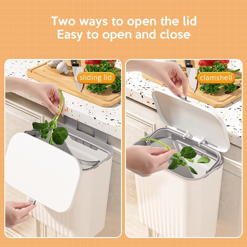 Wall mounted hanging trash can