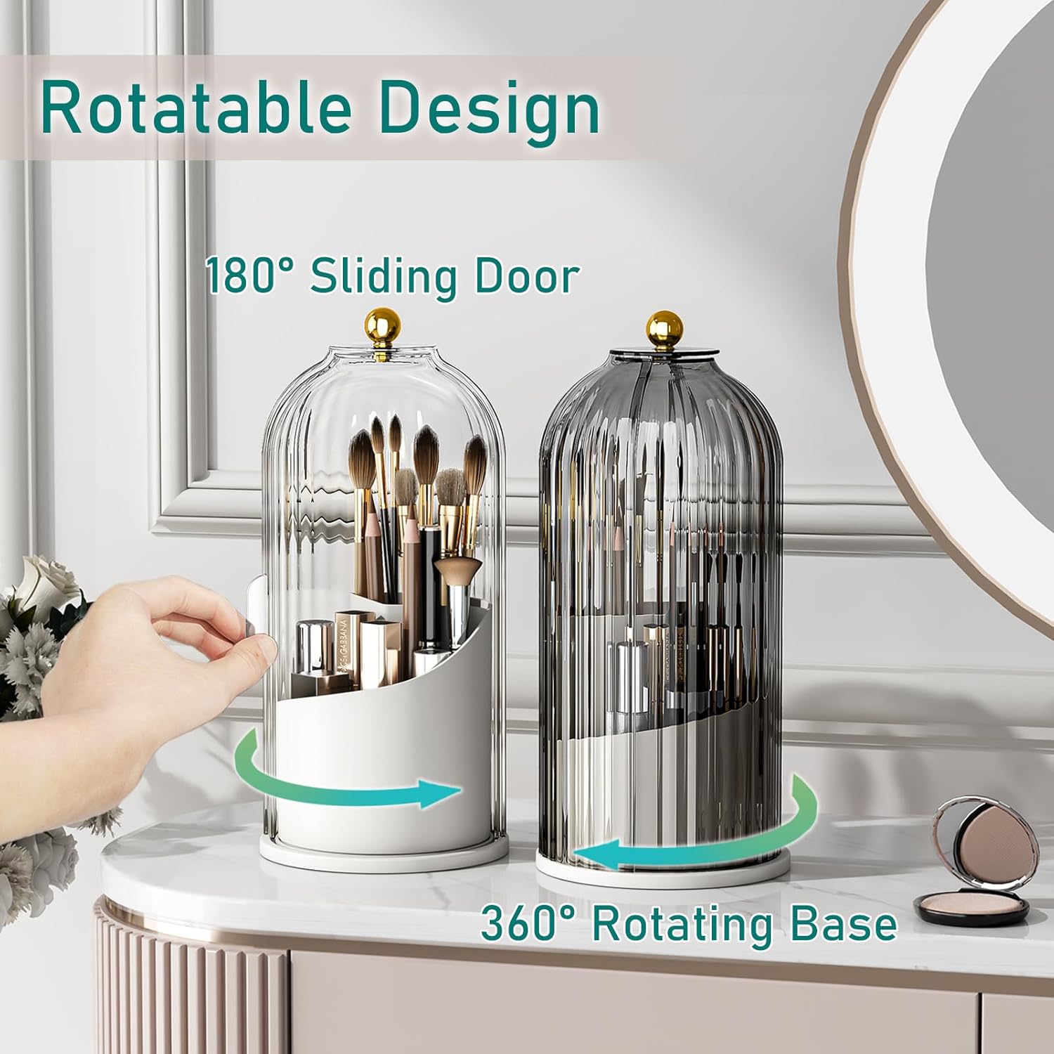 Multi-purpose 360° rotating brush holder stand