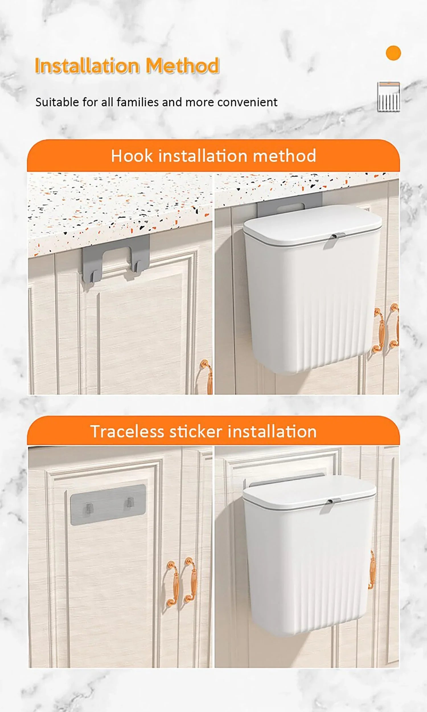 Wall Mounted Hanging Trash Can