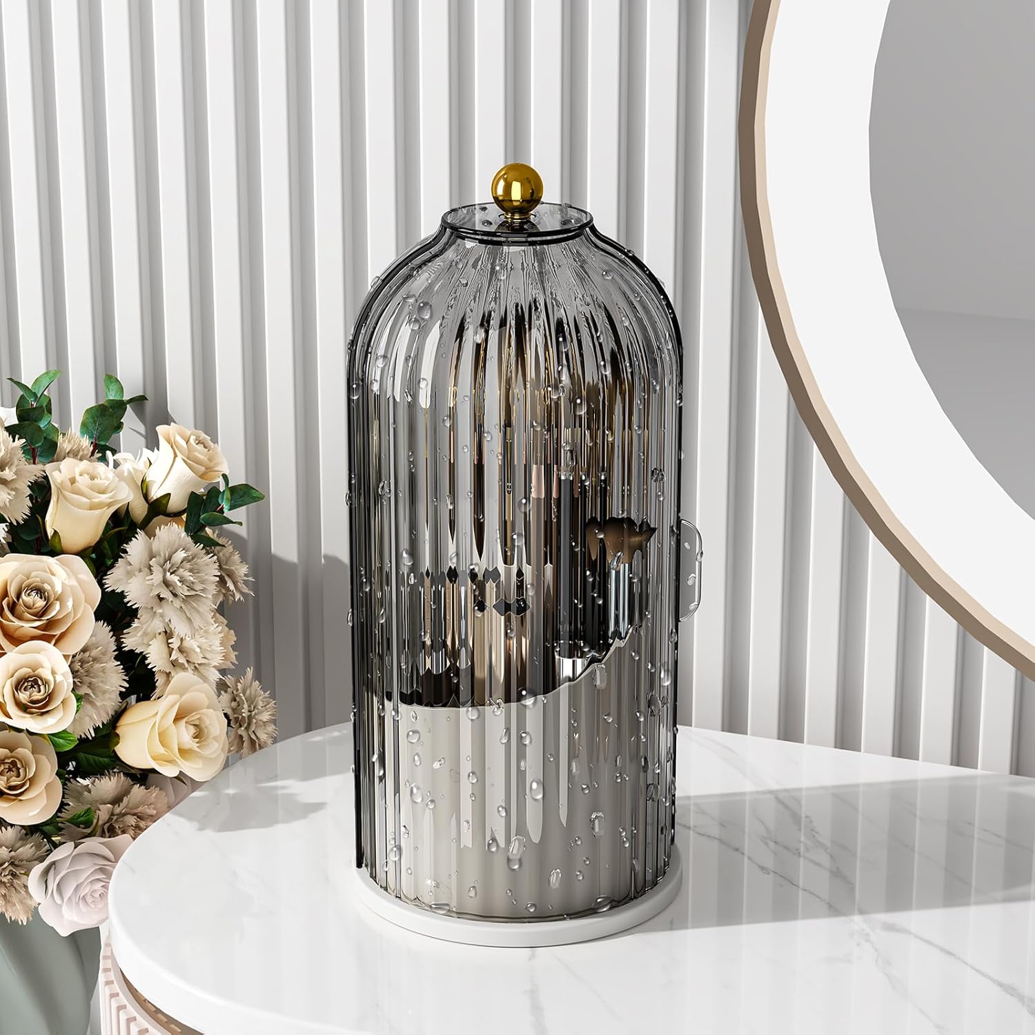 Multi-purpose 360° rotating brush holder stand