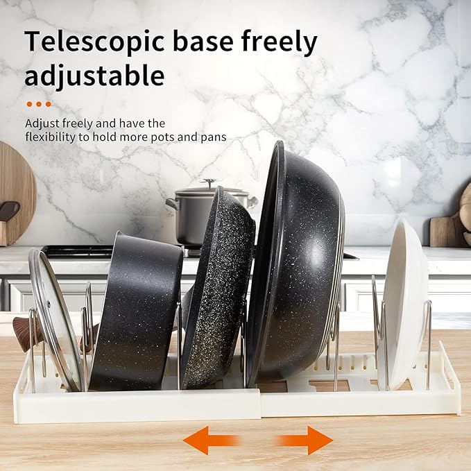 Misfit Home Expandable Kitchen Cookware Organizer Rack