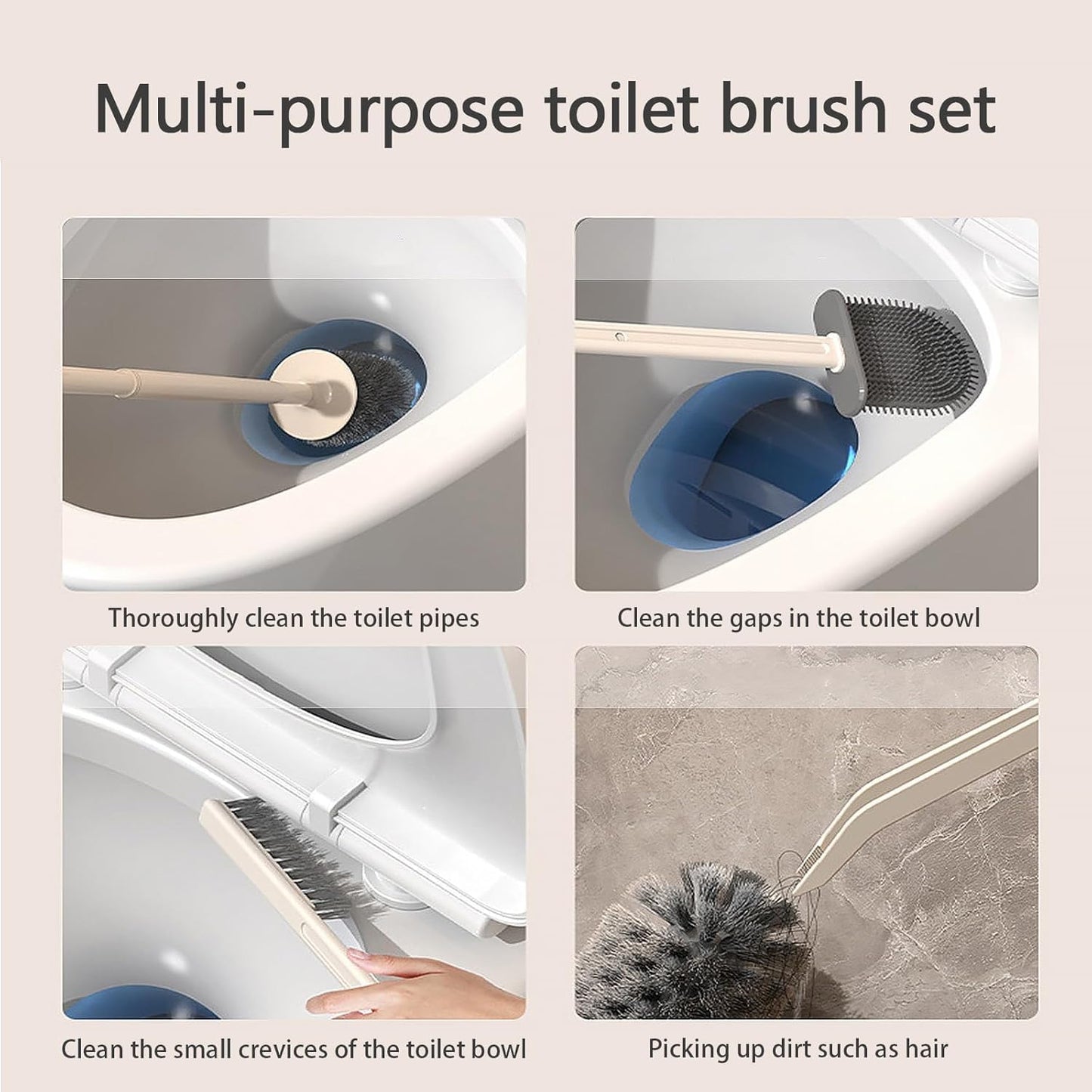 Silicone Toilet Brush and Holder Set