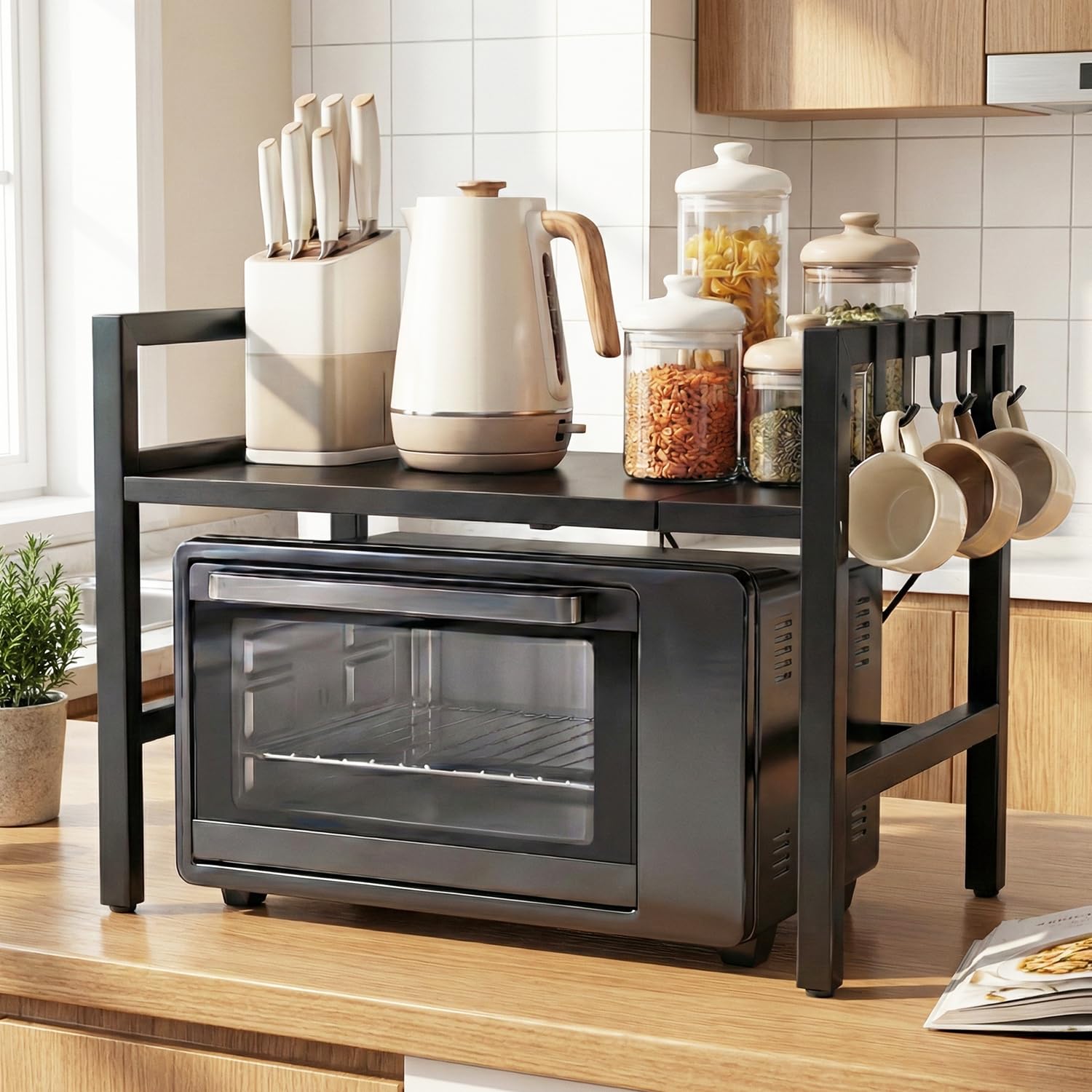 Kitchen Expandable Metal Microwave Oven Stand