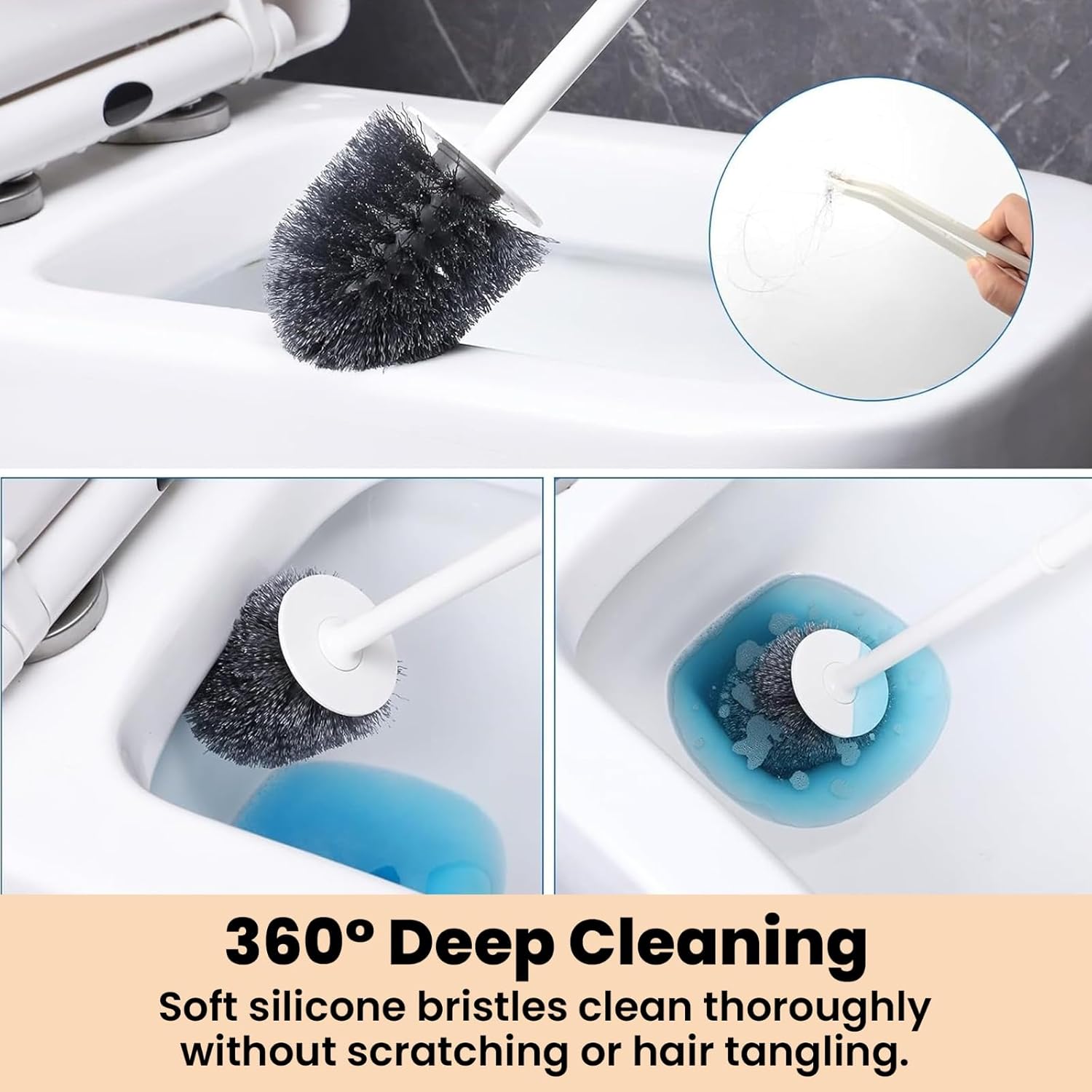 Silicone Toilet Brush and Holder Set