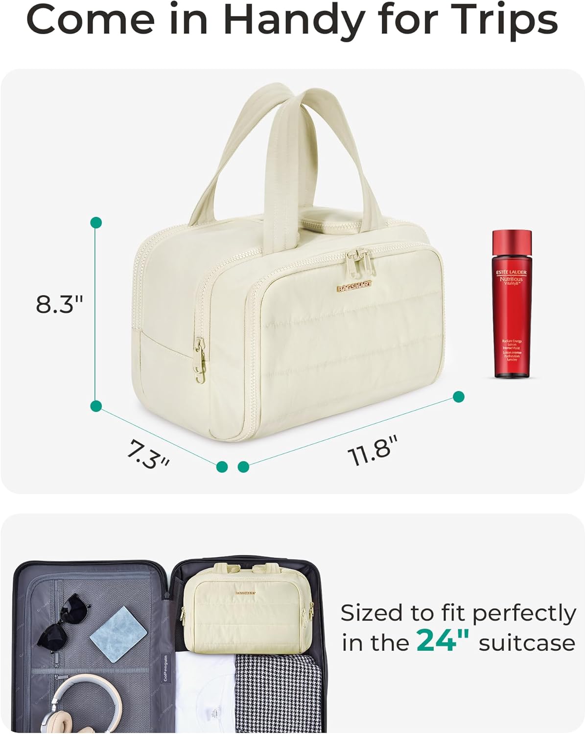 Large Travel Cosmetic Makeup Bag Organizer