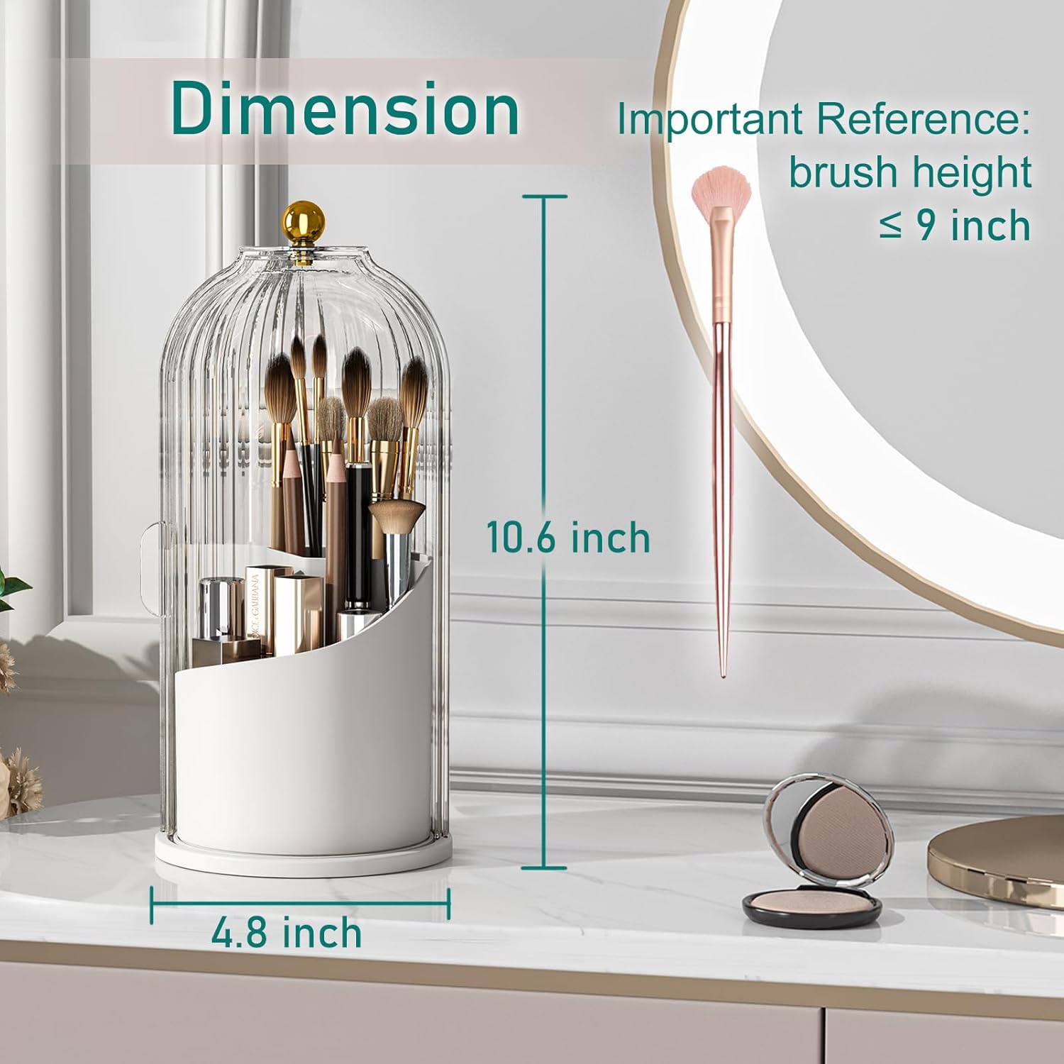 Multi-purpose 360° rotating brush holder stand