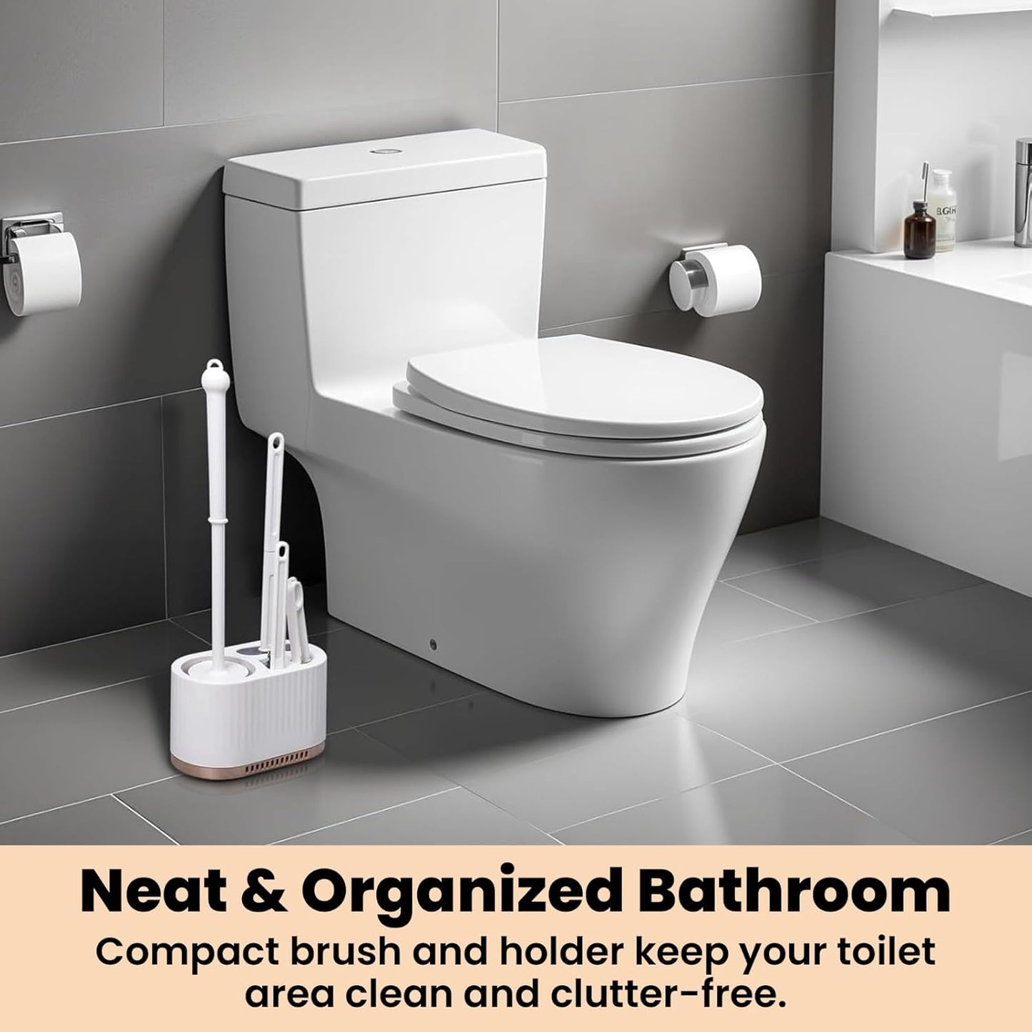 Silicone Toilet Brush and Holder Set