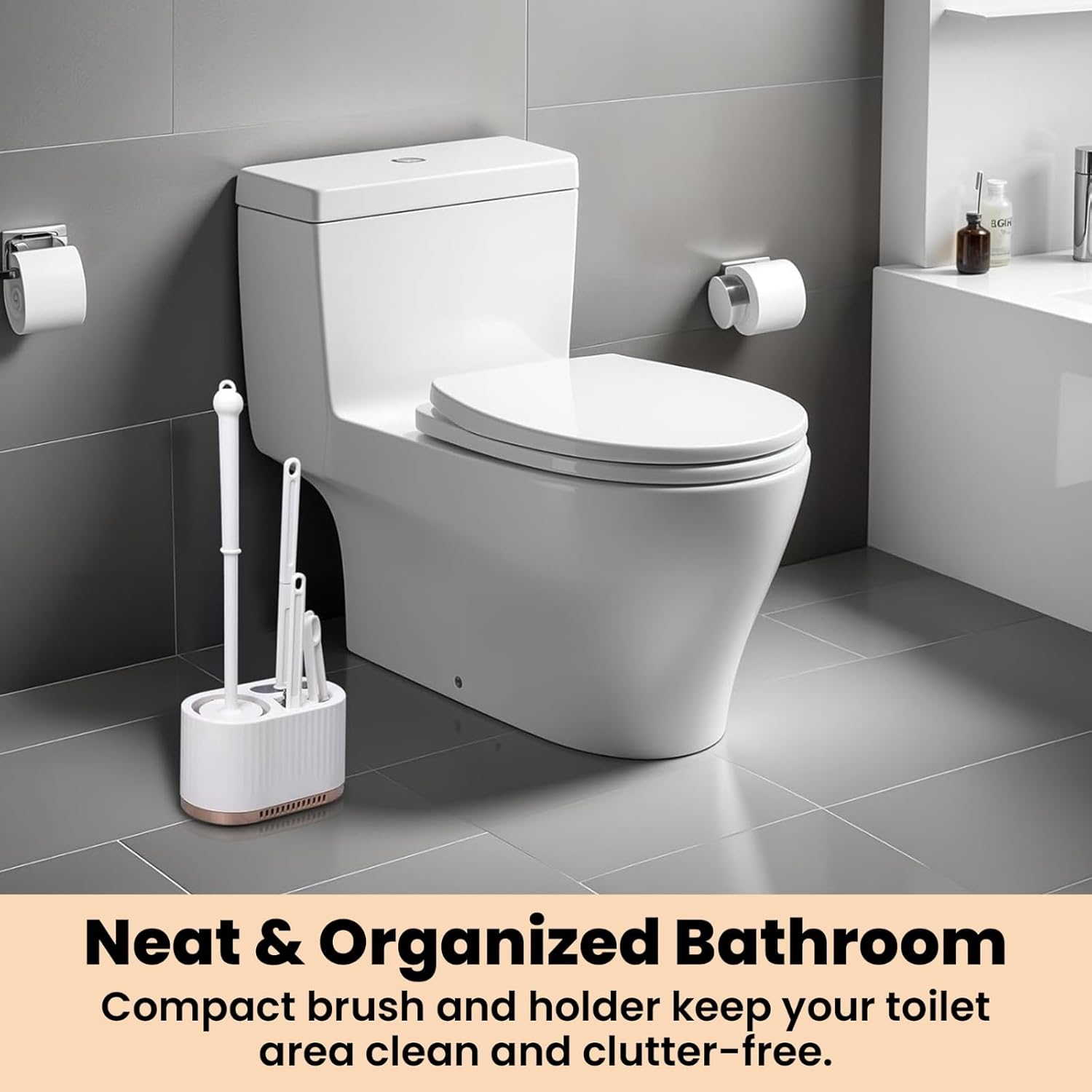 Silicone Toilet Brush and Holder Set