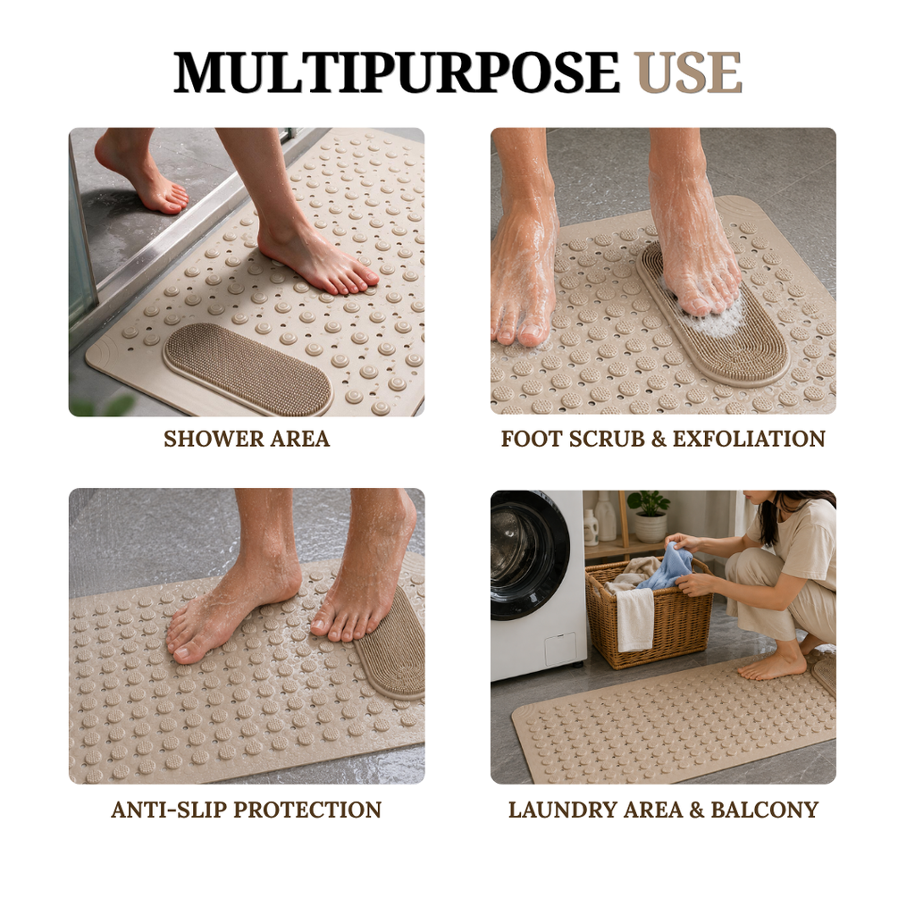 Anti Skid Mat for Bathroom Floor - Beige