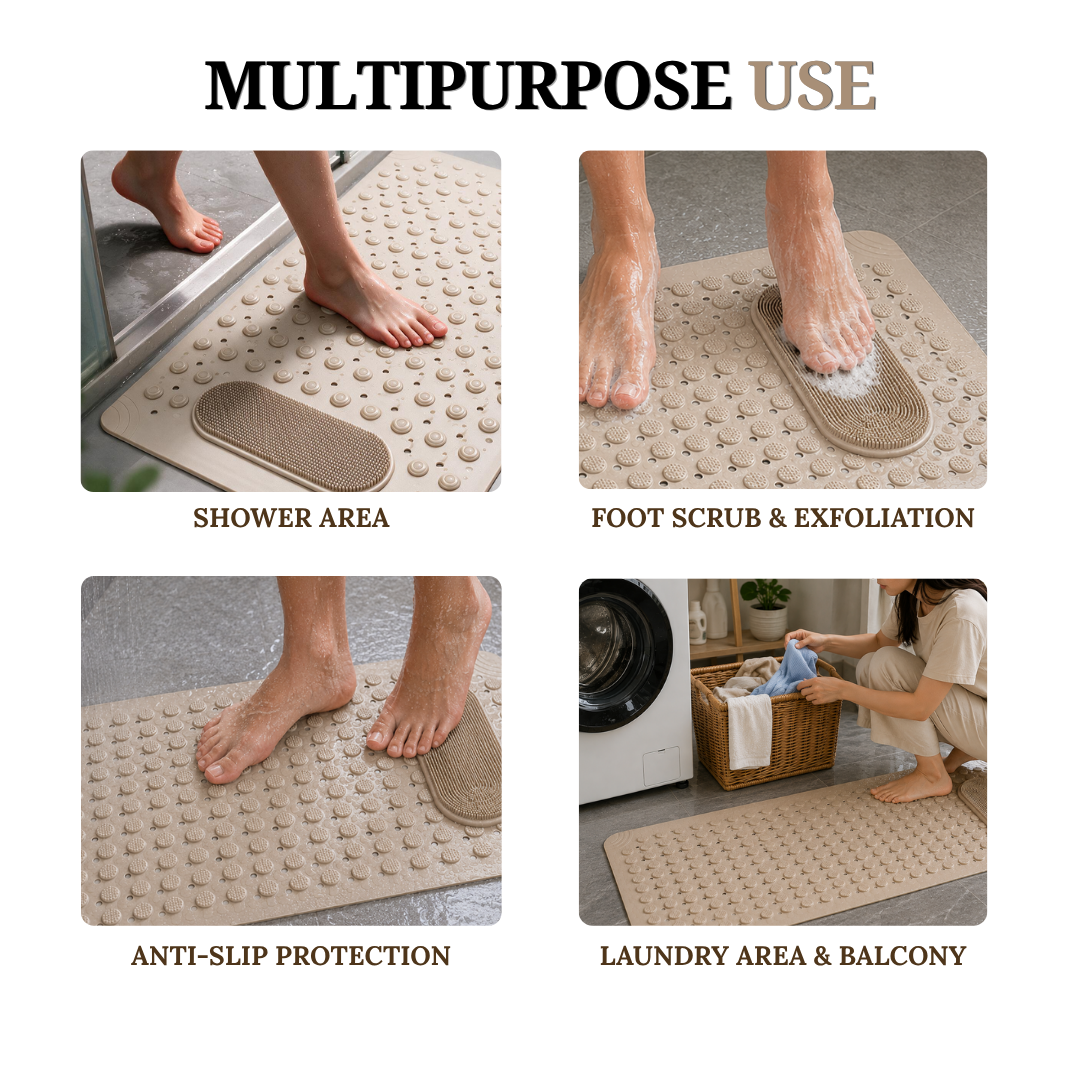 Anti Skid Mat for Bathroom Floor - Beige