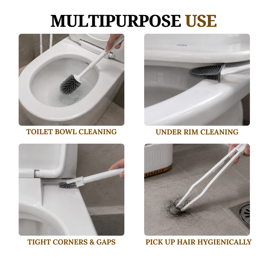 Silicone Toilet Brush and Holder Set