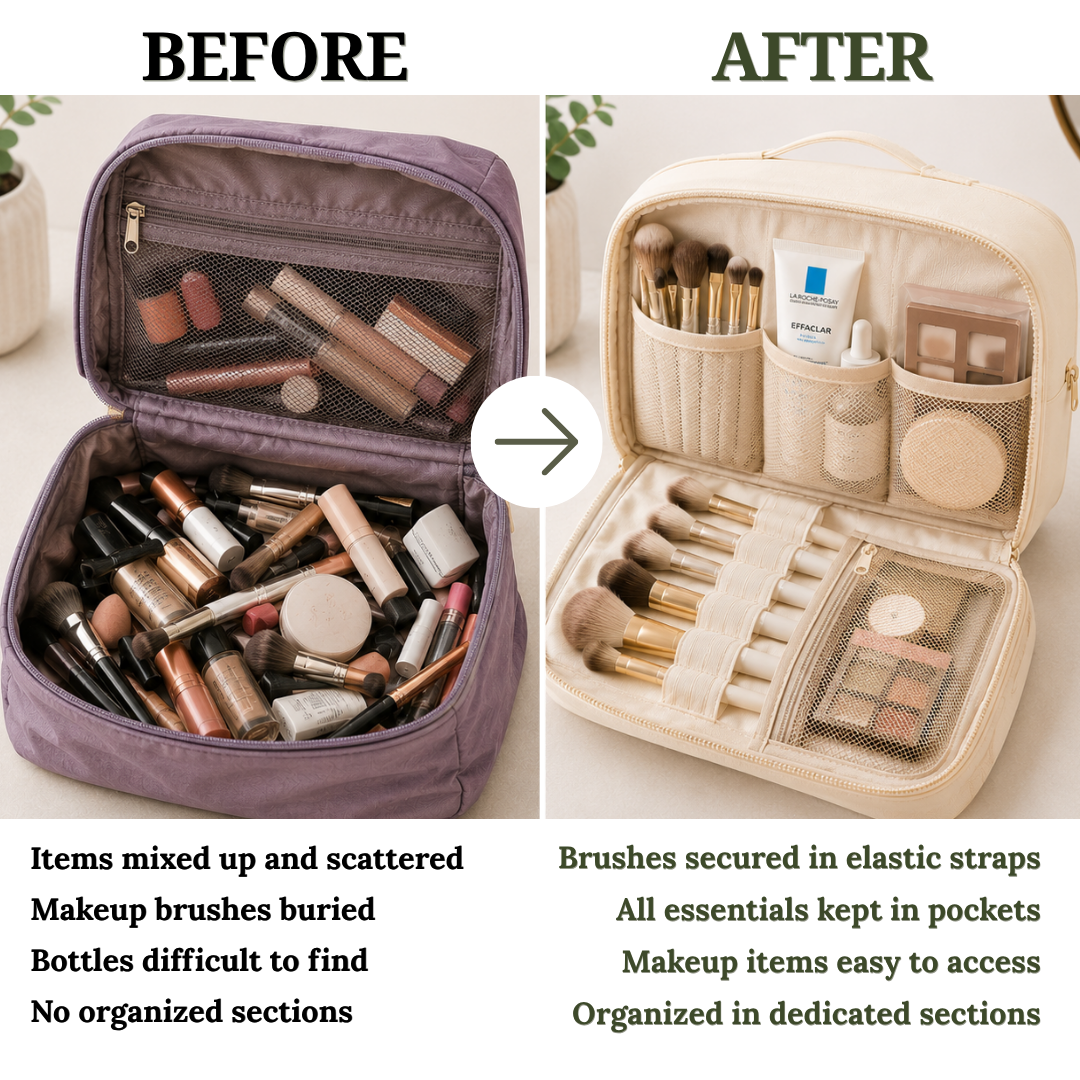 Large Travel Cosmetic Makeup Bag Organizer