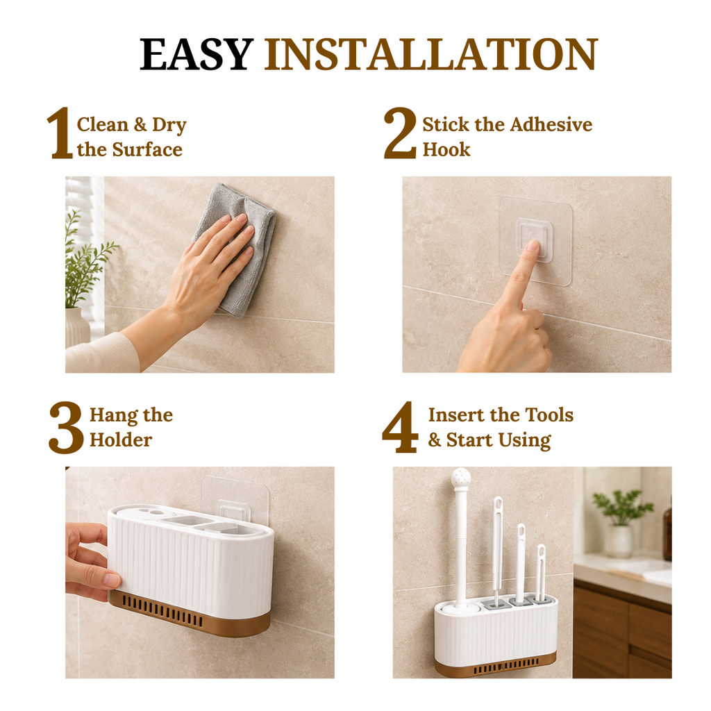 Silicone Toilet Brush and Holder Set