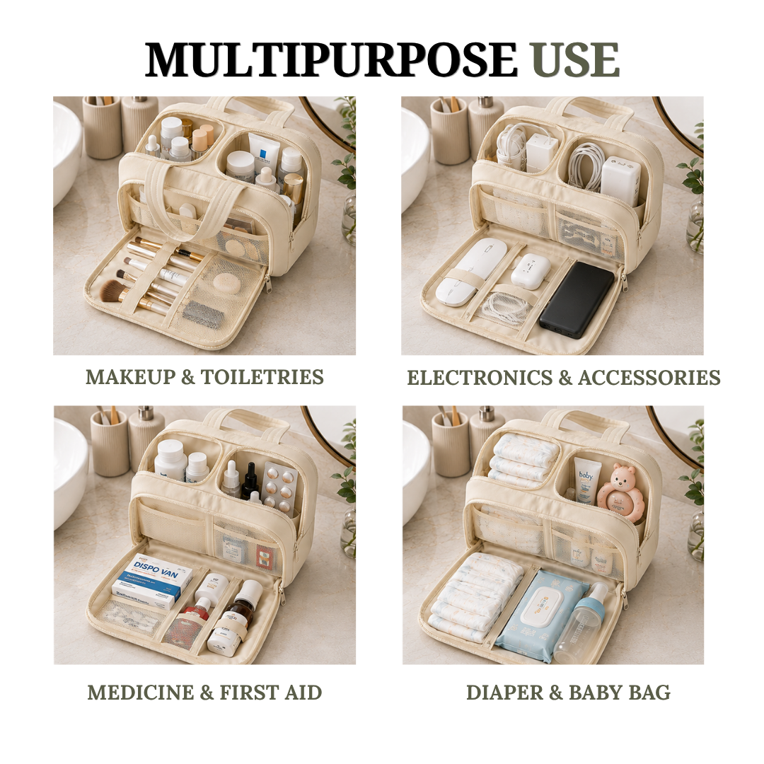 Large Travel Cosmetic Makeup Bag Organizer