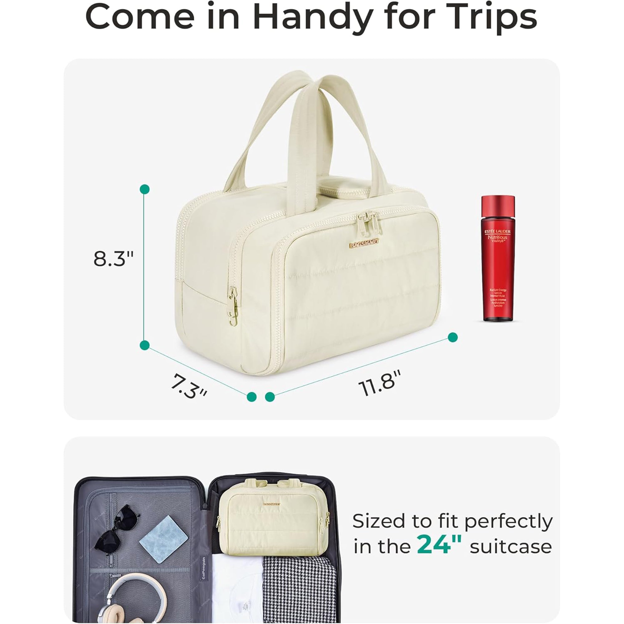 Large Travel Cosmetic Makeup Bag Organizer