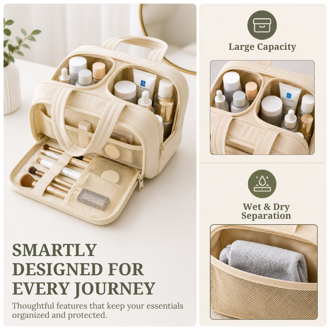Large Travel Cosmetic Makeup Bag Organizer
