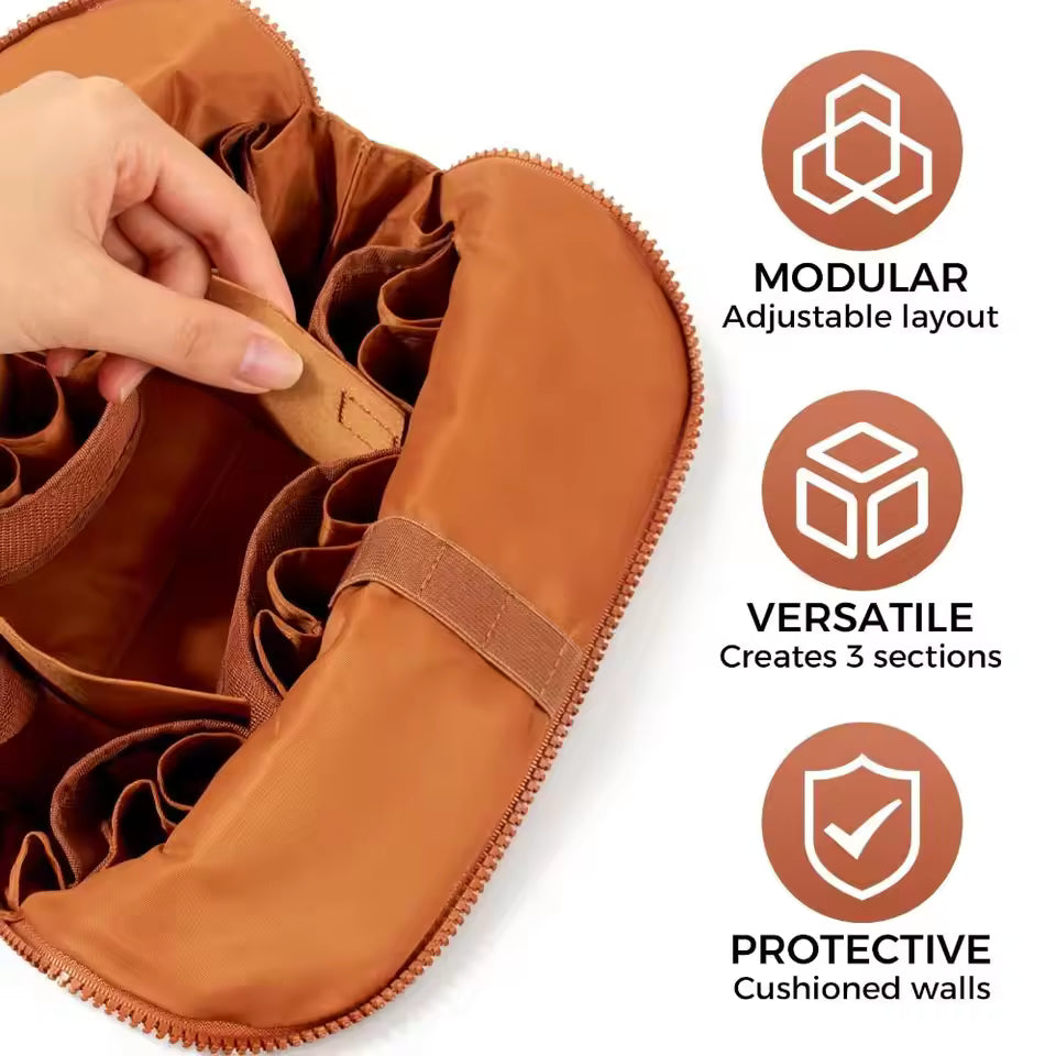 Multi-Compartment Cosmetic Travel Case