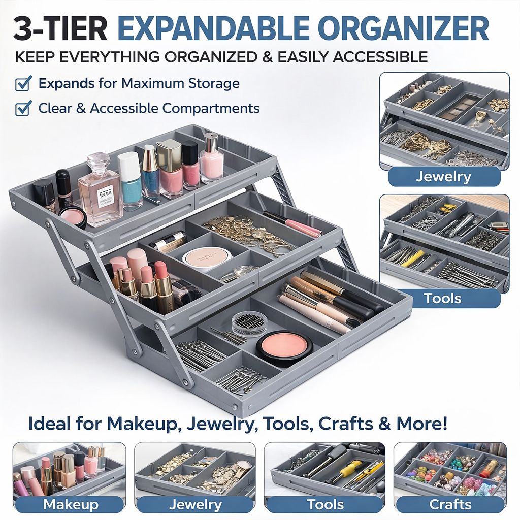 3 Tier Expandable Drawer Organizer