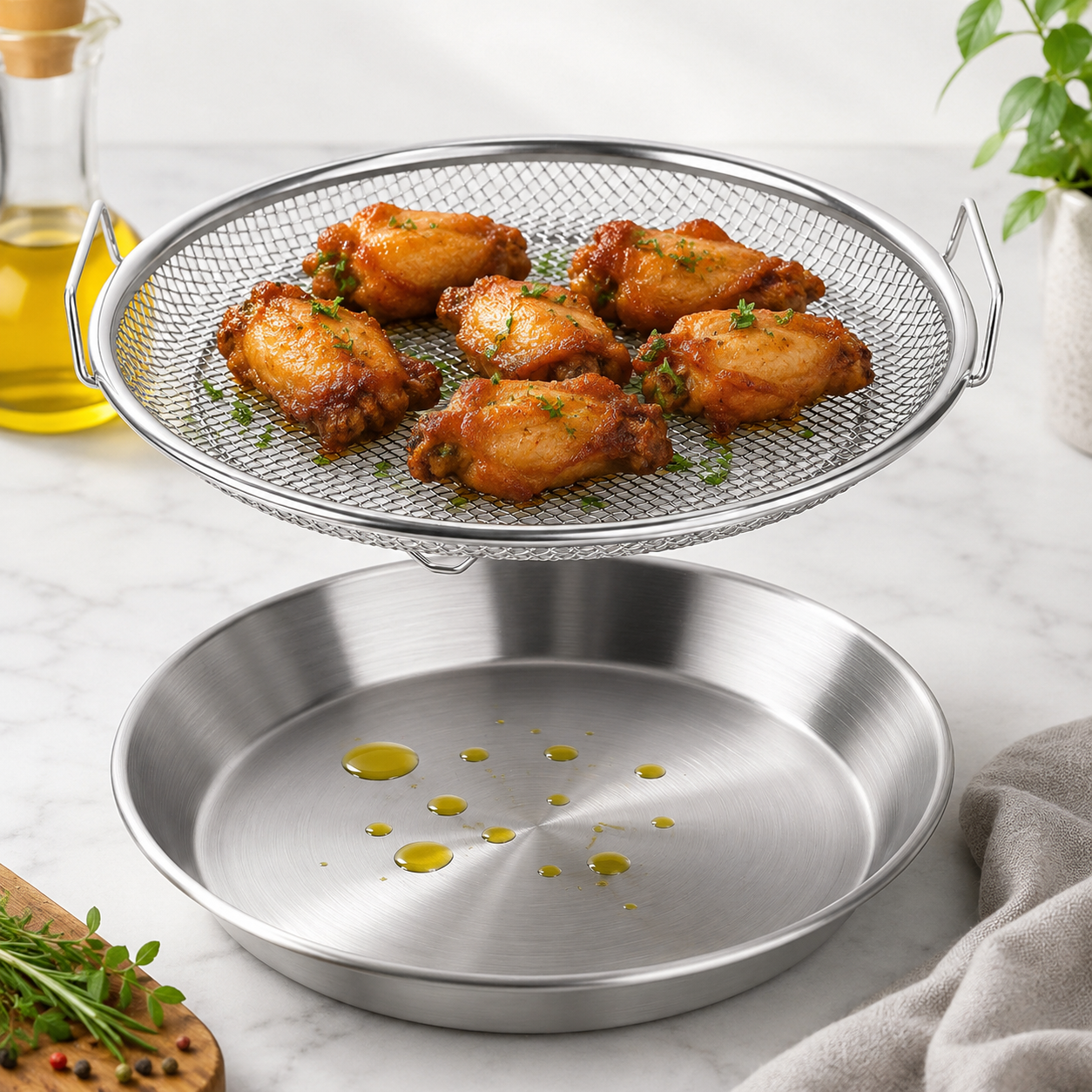 Stainless Steel Fry & Drain Rack for Snacks