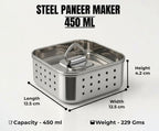 Stainless Steel Paneer Maker Mould with Press Lid | 450ml