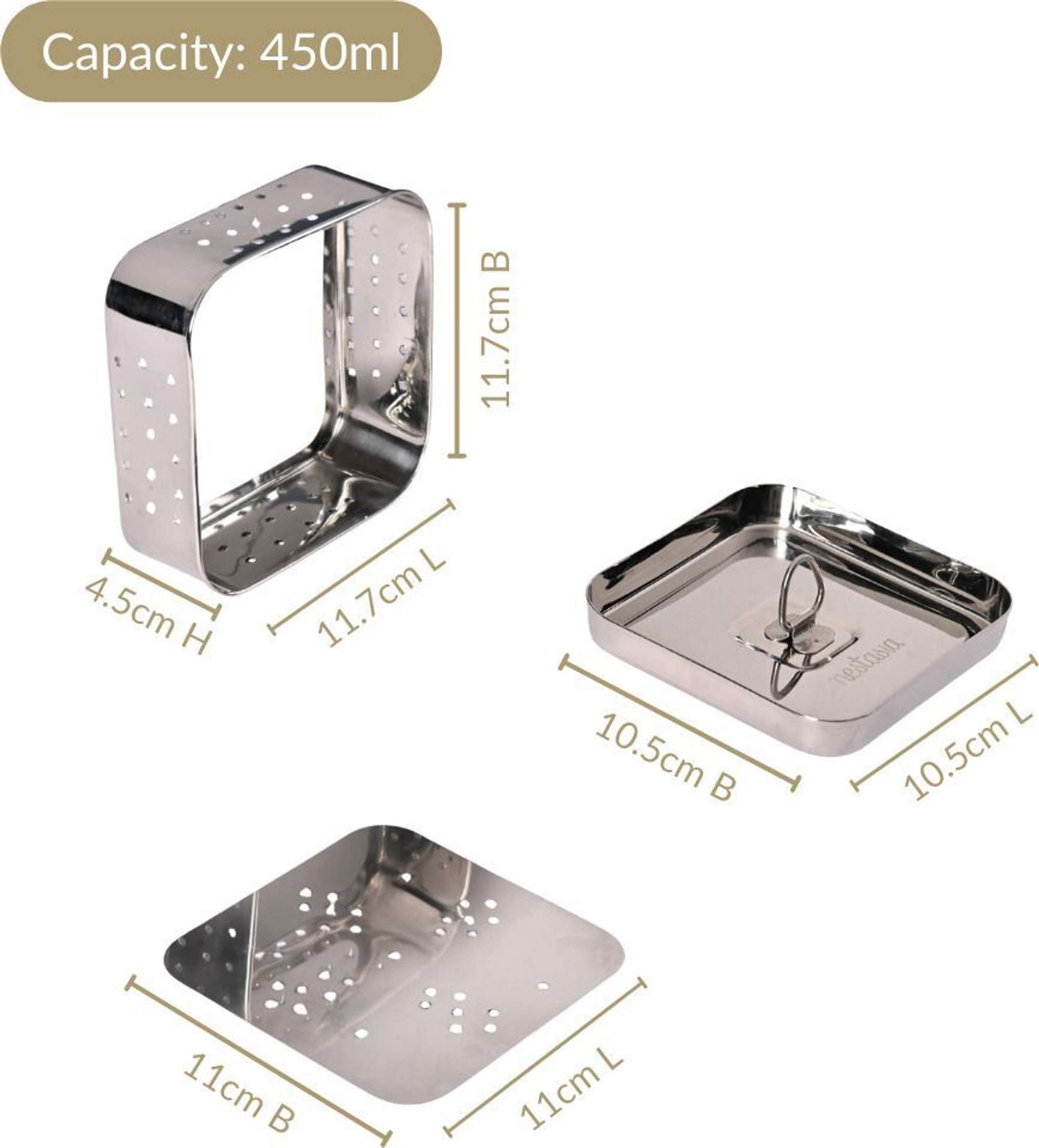 Stainless Steel Paneer Maker Mould with Press Lid | 450ml