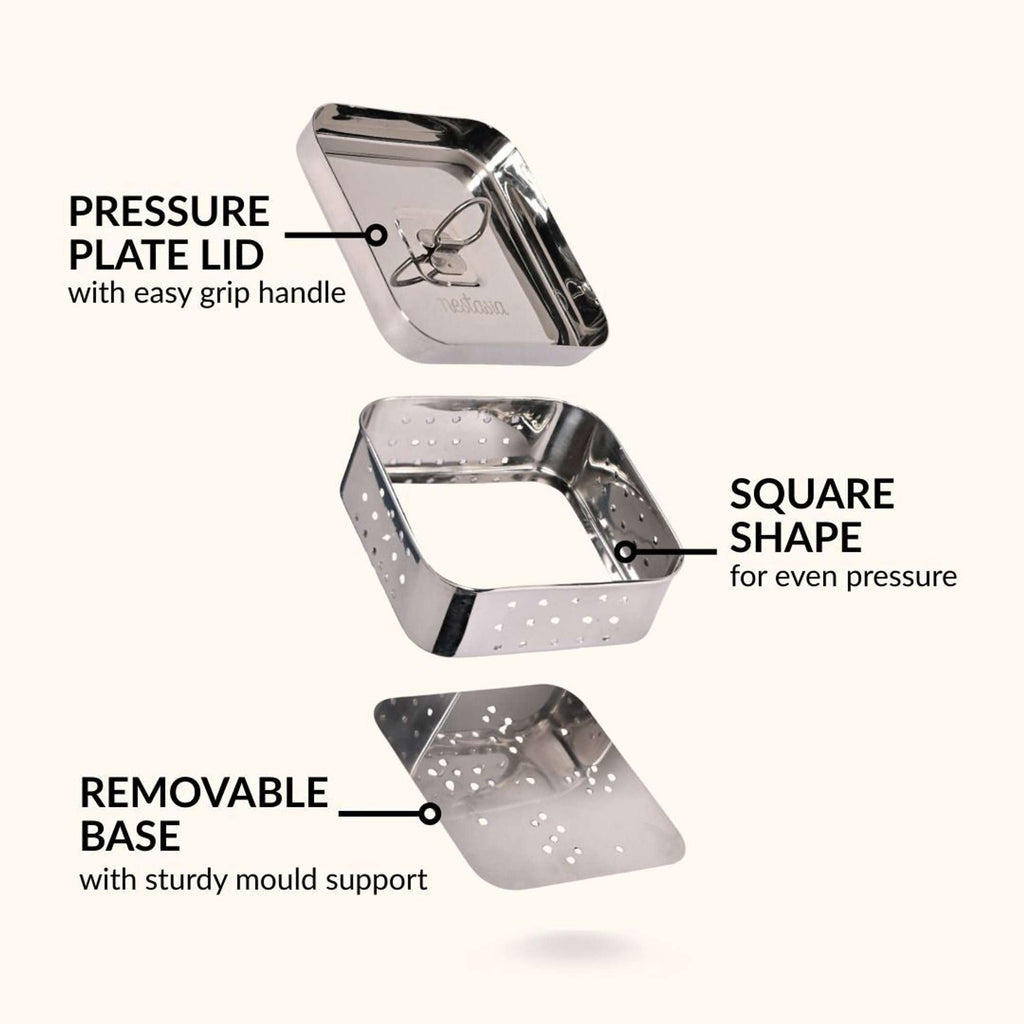 Stainless Steel Paneer Maker Mould with Press Lid | 450ml