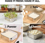 Stainless Steel Paneer Maker Mould with Press Lid | 450ml