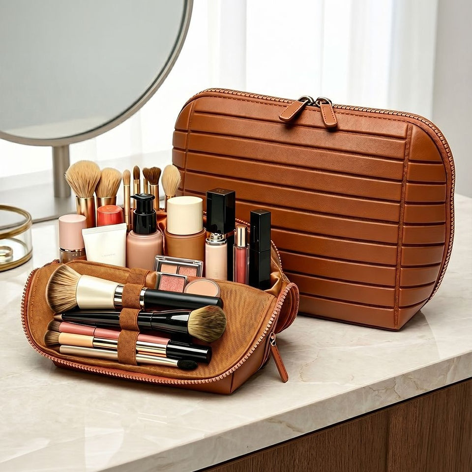 Multi-Compartment Cosmetic Travel Case
