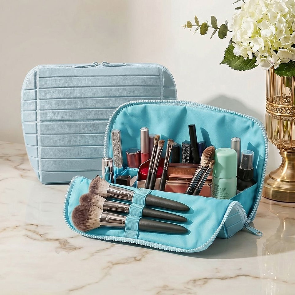 Multi-Compartment Cosmetic Travel Case