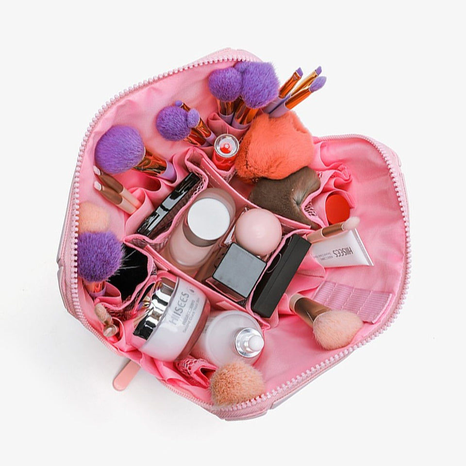 Multi-Compartment Cosmetic Travel Case